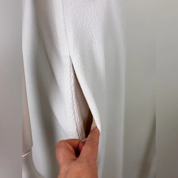 Black Halo Quill White Midi Dress with Neon Trim Size 8. D23 - Picture 9 of 16